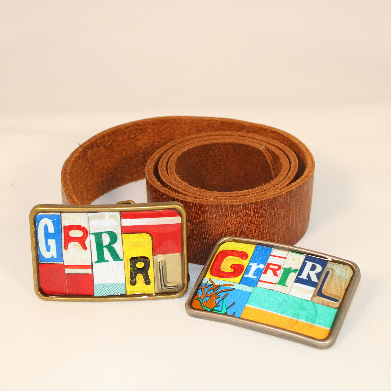 State Based Graphic Ransom Note Belt Buckle