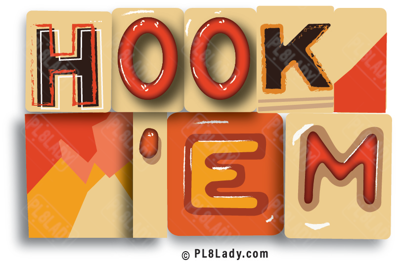 Hook'em Sticker