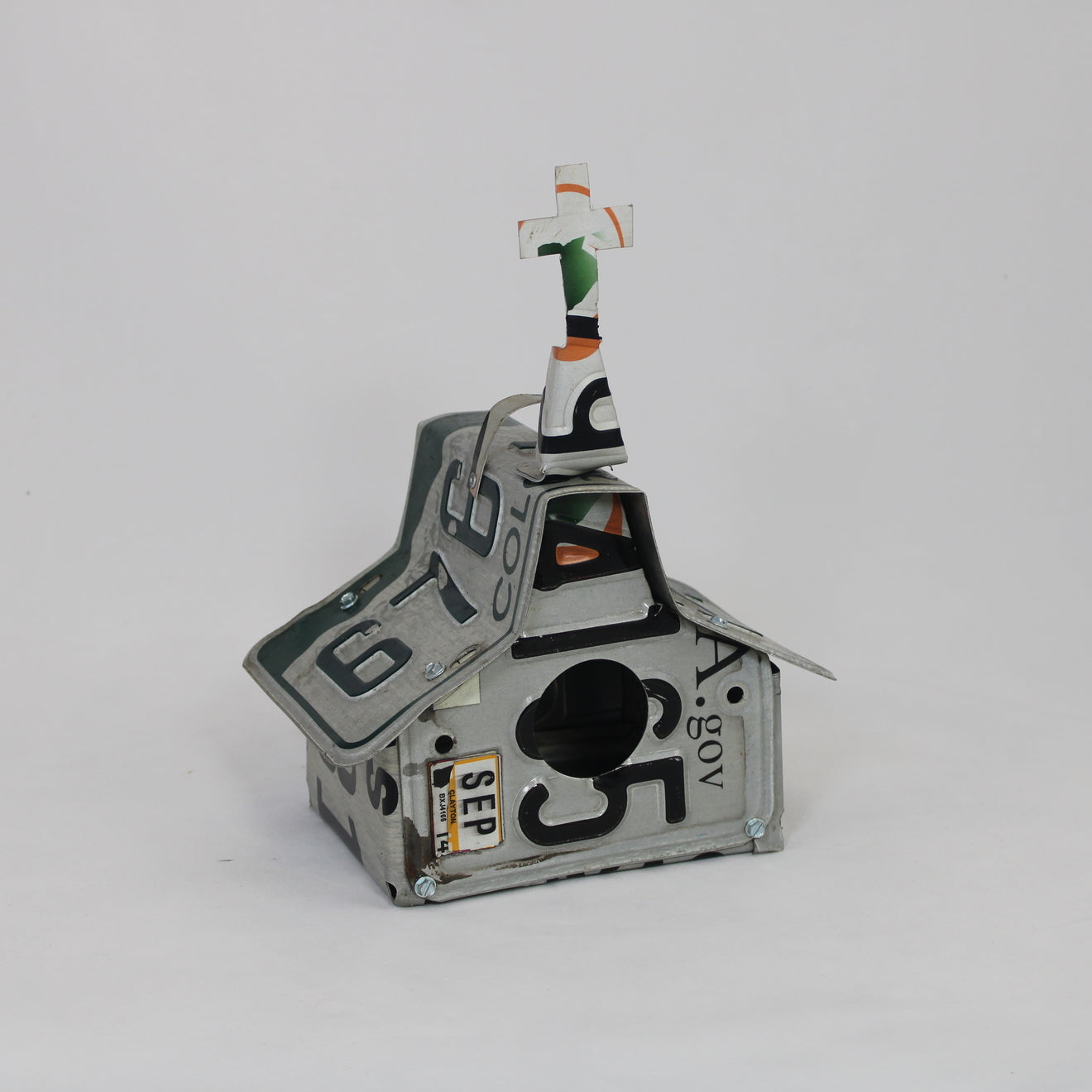 Colorado Green & Orange Church Birdhouse