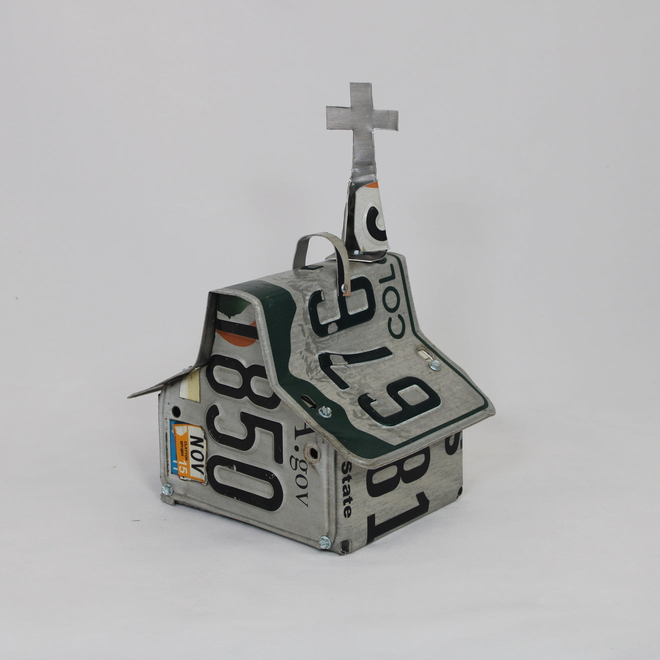 Colorado Green & Orange Church Birdhouse