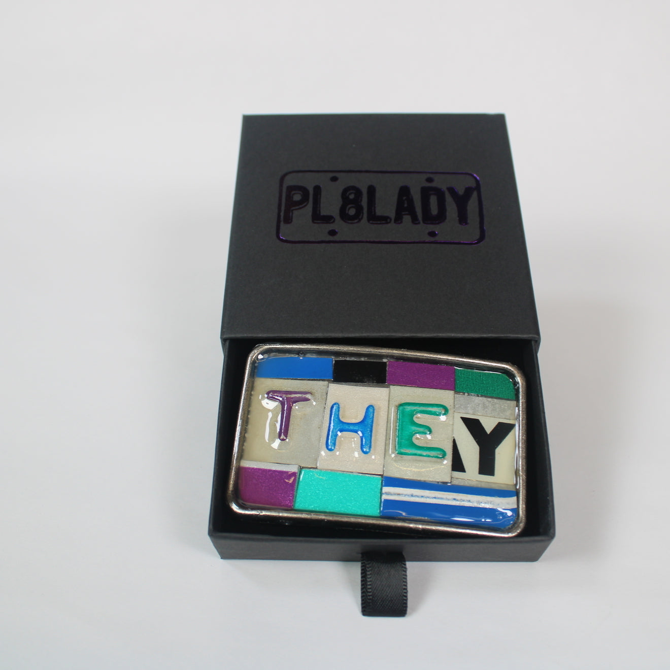 State Based Graphic Ransom Note Belt Buckle