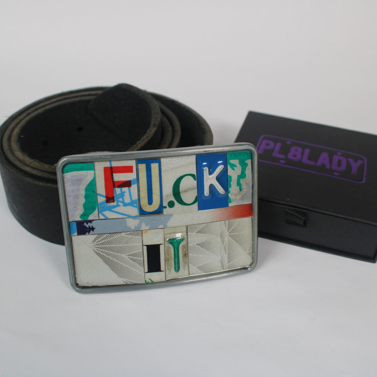 In Out Ransom Note Belt Buckle