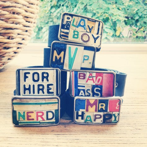 State Based Graphic Ransom Note Belt Buckle